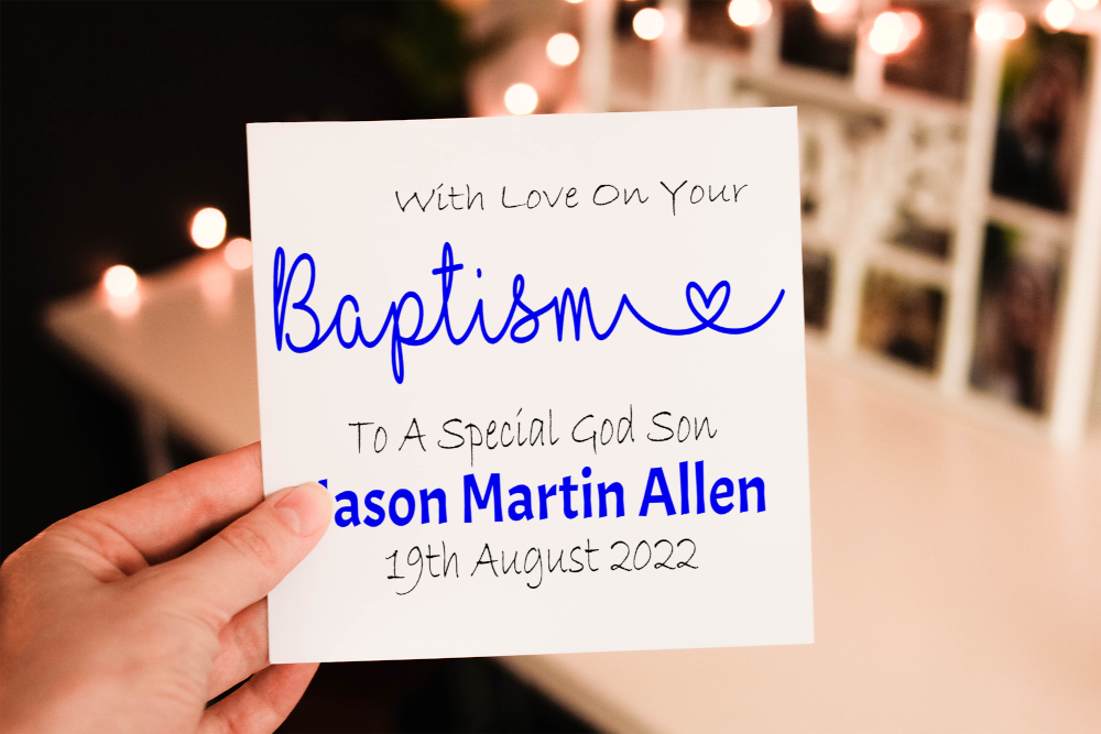 God Son Baptism Card, Congratulations for Baptism, Baptism Card, - Click Image to Close